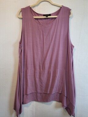 Anra York Collection Sleeveless Tunic Tank Top in Lavendar Size 22/24